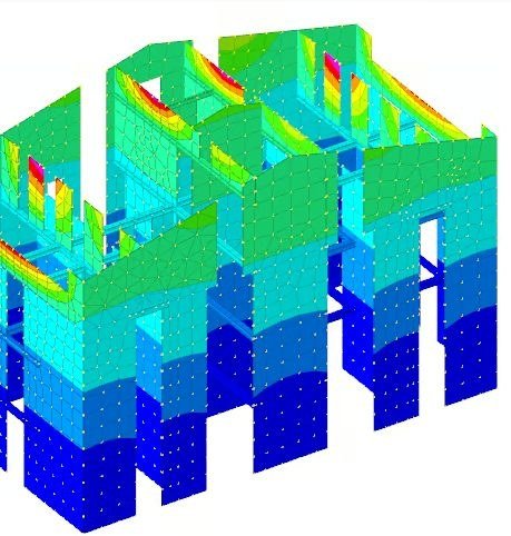 Analisi sismica mappatura colori del modello globale
